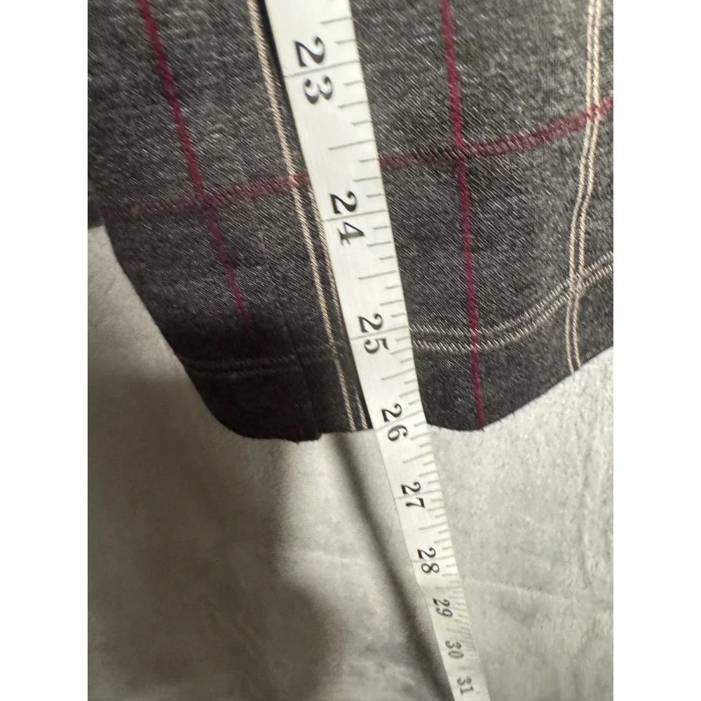 J Jill Ponte cropped Leg Plaid‎ Pants Women's Size M Charcoal Red Grey